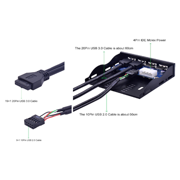 Generic 4 Ports USB 2.0 USB 3.0 Front  panel